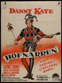 2s048 COURT JESTER linen Danish 1958 different art of wacky Danny Kaye, classic comedy!