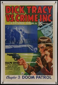2s201 DICK TRACY VS. CRIME INC. linen chapter 3 1sh 1941 art of detective Ralph Byrd, Doom Patrol!