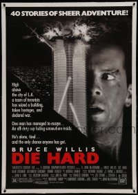 2s202 DIE HARD linen 1sh 1988 Bruce Willis vs twelve terrorists, action classic, borderless design!