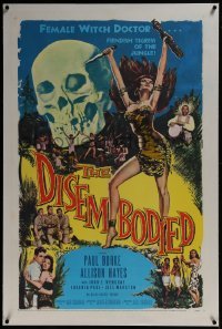 2s205 DISEMBODIED linen 1sh 1957 artwork of super sexy female voodoo witch doctor Allison Hayes!