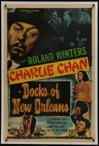 2s206 DOCKS OF NEW ORLEANS linen 1sh 1948 Roland Winters as Charlie Chan, Mantan Moreland, Sen Yung