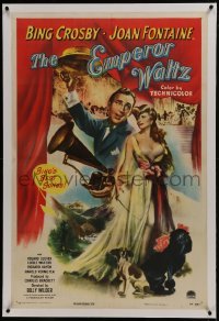 2s213 EMPEROR WALTZ linen 1sh 1948 Bing Crosby & Joan Fontaine, directed by Billy Wilder!