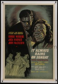 2s120 IT ALWAYS RAINS ON SUNDAY linen English 1sh 1949 convict escapes but finds his girl married!