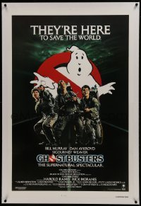 2s231 GHOSTBUSTERS linen int'l 1sh 1984 Bill Murray, Aykroyd & Ramis are here to save the world!