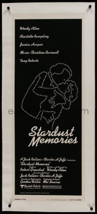 2s126 STARDUST MEMORIES linen insert 1980 directed by Woody Allen, Kleeger star constellation art!