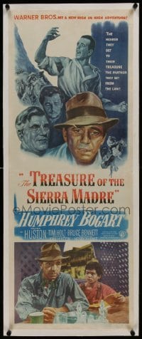 2s128 TREASURE OF THE SIERRA MADRE linen insert 1948 Humphrey Bogart, Tim Holt & Walter Huston!
