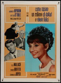 2s101 HOW TO STEAL A MILLION linen Italian 27x38 pbusta 1966 beautiful smiling Audrey Hepburn!
