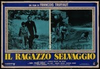 2s106 WILD CHILD linen Italian 18x27 pbusta 1971 Francois Truffaut classic L'Enfant Sauvage, rare!