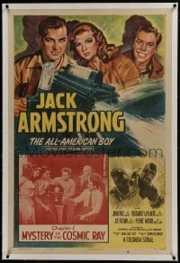 2s254 JACK ARMSTRONG linen chapter 1 1sh 1947 Mystery of the Cosmic Ray, cool sci-fi serial art!