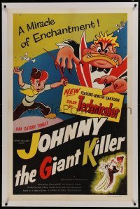 2s256 JOHNNY THE GIANT KILLER linen 1sh 1953 full-length cartoon feature with gay catchy tunes!