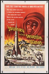 2s259 JOURNEY TO THE SEVENTH PLANET linen 1sh 1961 they have terryfing powers of mind over matter!