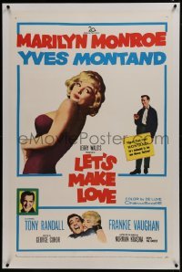 2s272 LET'S MAKE LOVE linen 1sh 1960 great images of super sexy Marilyn Monroe & Yves Montand!