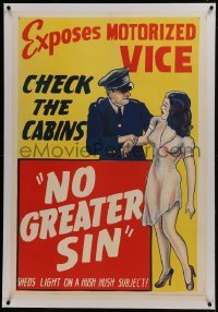 2s310 NO GREATER SIN linen 1sh R1942 exposes motorized vice, sheds light on a hush hush subject!