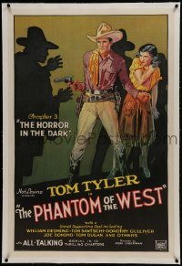 2s321 PHANTOM OF THE WEST linen chapter 3 1sh 1931 Tom Tyler all-talking serial, Horror in the Dark!