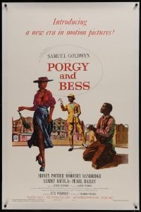 2s328 PORGY & BESS linen 1sh 1959 Sidney Poitier, Dorothy Dandridge & Sammy Davis Jr, TODD-AO!