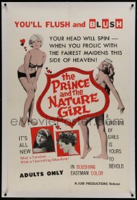 2s329 PRINCE & THE NATURE GIRL linen 1sh 1965 Doris Wishman directed, you'll flush & blush!