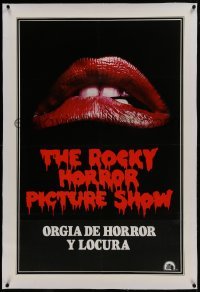 2s341 ROCKY HORROR PICTURE SHOW linen 1sh 1975 c/u lips image, an orgy of horror and madness!