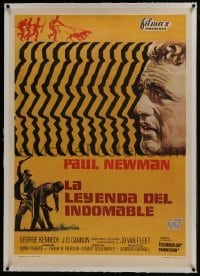 2s043 COOL HAND LUKE linen Spanish 1968 great art of Paul Newman, prison escape classic!