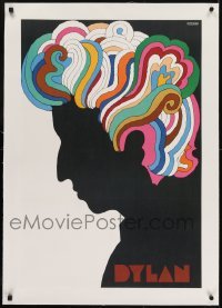 2s023 DYLAN linen 22x33 music poster 1967 colorful silhouette art of Bob by Milton Glaser!