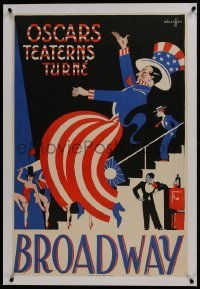 2s020 BROADWAY linen stage play Swedish 1930s Hakansson art of performers in patriotic outfits!