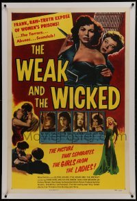 2s392 WEAK & THE WICKED linen 1sh 1954 bad girl Diana Dors, strips bare raw facts of women in prison