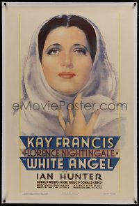 2s396 WHITE ANGEL linen 1sh 1936 art of angelic beautiful Kay Francis as Florence Nightingale, rare!