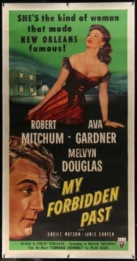 2t019 MY FORBIDDEN PAST linen 3sh 1951 Ava Gardner is the kind of girl that made New Orleans famous!