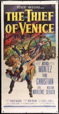 2t022 THIEF OF VENICE linen 3sh 1952 great art of Paul Christian carrying sexy Maria Montez!