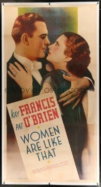 2t026 WOMEN ARE LIKE THAT linen 3sh 1938 full-length romantic c/u of sexy Kay Francis & Pat O'Brien!