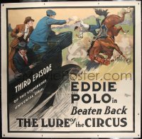 2t005 LURE OF THE CIRCUS linen chapter 3 6sh 1918 art of men in car shooting at Eddie Polo on horse!