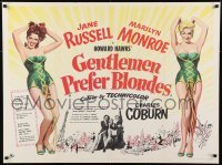 2t206 GENTLEMEN PREFER BLONDES British quad 1953 great art of sexy Marilyn Monroe & Jane Russell!