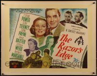 2t219 RAZOR'S EDGE English 1/2sh 1946 Tyrone Power, Gene Tierney, W. Somerset Maugham, rare!