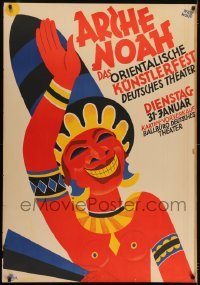 2t110 ARCHE NOAH exhibition German 33x47 1928 Willy Wolff indigenous expressionist art, festival!