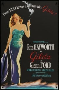 2t360 GILDA S2 recreation 1sh 2000 classic art of sexy smoking Rita Hayworth in sheath dress!