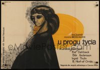 2t292 BRINK OF LIFE Polish 23x34 1960 Ingmar Bergman's Nara Livet, Baczewska art of pregnant woman!