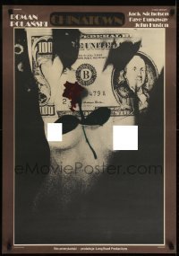 2t294 CHINATOWN Polish 23x32 1976 Roman Polanski, different Klimowski art of money & nude woman!