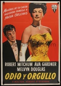 2t235 MY FORBIDDEN PAST Spanish 1951 different art of Robert Mitchum & sexy Ava Gardner, rare!