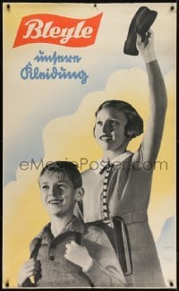 2t086 BLEYLE 31x51 German advertising poster 1930s boy & girl school kids modeling their clothes!