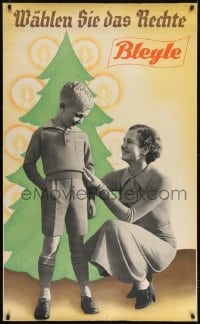 2t087 BLEYLE 31x51 German advertising poster 1930s family modeling clothes by Christmas tree!