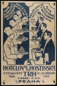 2t440 HOTELOVY A HOSTINSKY 25x38 Czech special poster 1926 Loukotka art for restaurant trade show!