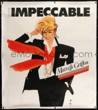 2t088 MARCELLE GRIFFON linen 48x55 French advertising poster 1980 Rene Gruau art of fashion model!