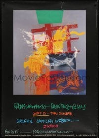 2t095 RAUSCHENBERG signed 36x51 Swiss museum/art exhibition 1988 by artist Robert Rauschenberg!