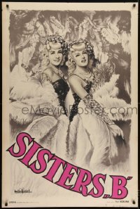 2t094 SISTERS B 32x47 French special poster 1930s Paul Koruna art of pretty blondes performing!