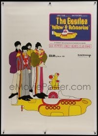 2t003 YELLOW SUBMARINE linen 36x50 Swiss poster 1968 The Beatles, different art & ultra rare!