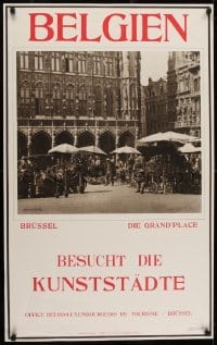 2t391 BELGIEN 25x39 Belgian travel poster 1930s great image of The Grand Place in Brussels!