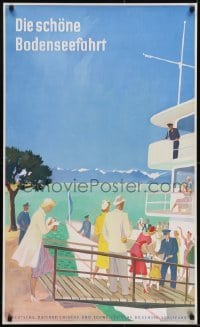2t395 DIE SCHONE BODENSEEFAHRT 24x40 German travel poster 1960 Dietrich Bodman lakeshore art!