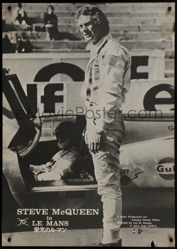 Steve McQueen Racing Driver BW Poster 