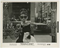2w141 BREAKFAST AT TIFFANY'S 8.25x10.25 still 1961 great close up of Audrey Hepburn wearing shades!