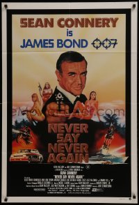 2w164 NEVER SAY NEVER AGAIN Aust 1sh 1983 art of Sean Connery as James Bond 007 by Rudy Obrero!