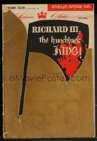 2w083 RICHARD III English pressbook 1954 star/director Laurence Olivier, rare country of origin!